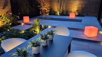 Winner of the Pro-Landscaper 'Small Project Big Impact award 2019 for best garden under £25000 this courtyard garden in Preston was a garden for all times of the day or night.  The planting was carried out in whites and greens only with the exception